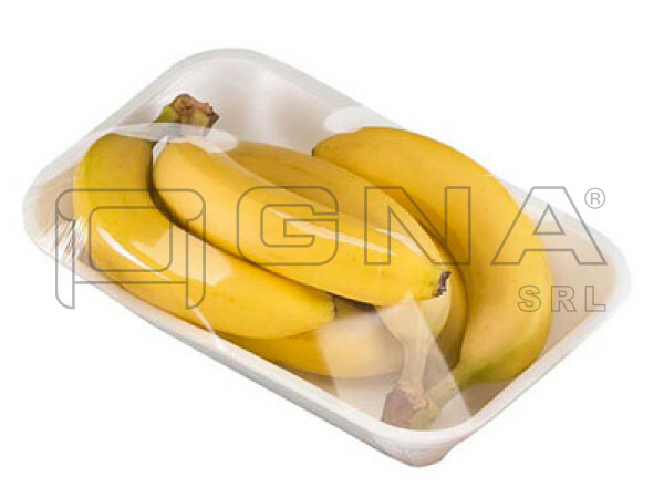 Vaschetta di banane confezionate in stretch